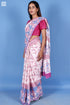 Mulmul Cotton Saree With Fall In Block Print