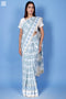 Mulmul Cotton Saree With Fall In Block Print