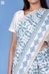 Mulmul Cotton Saree With Fall In Block Print