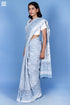 Mulmul Cotton Saree With Fall In Block Print