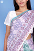 Mulmul Cotton Saree With Fall In Block Print