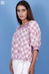 Slub Cotton Tommy Top In Floral Block Print