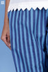 Cambric Cotton Rose Pant In Striped Block Print