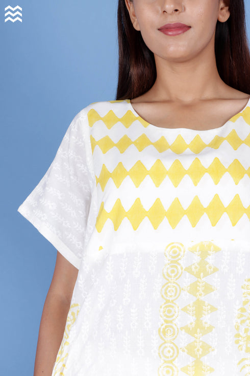 Rayon Zoolander Top In Block Print