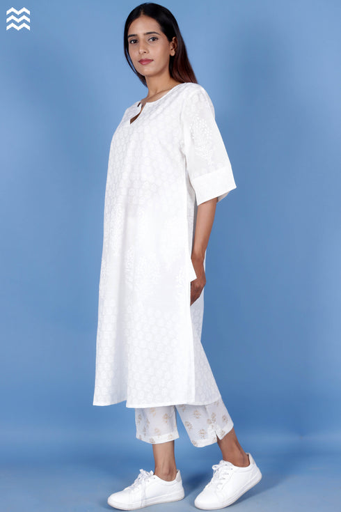 Slub Cotton Uma Top In Block Print