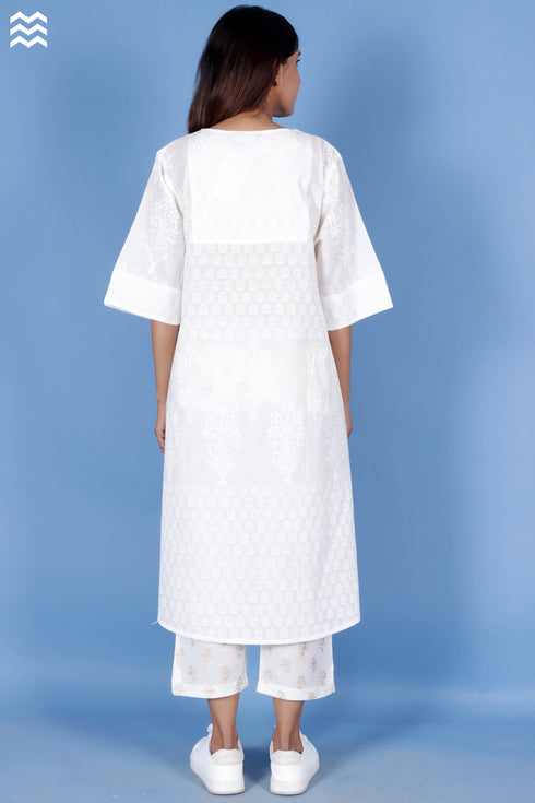 Slub Cotton Uma Top In Block Print