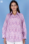 Slub Cotton Zoom Shirt In Block Print