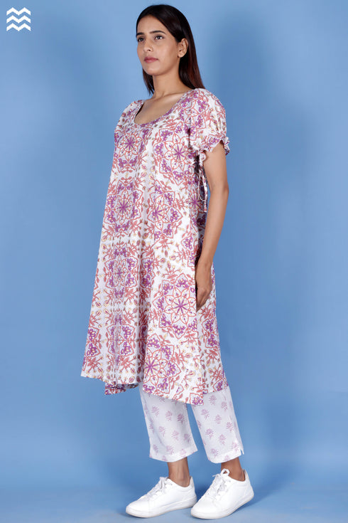 Cambric Cotton Co-Ord Set In Block Print