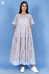 Mulmul Cotton Frou Frou Dress In Block Print