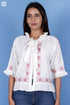 Slub Cotton Stan Shrug With Chikankari Embroidery