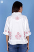 Slub Cotton Stan Shrug With Chikankari Embroidery