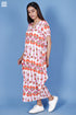Crepe Cotton Bobo Dress In Block Print