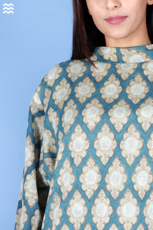 Mulmul Cotton Patricia Top In Block Print