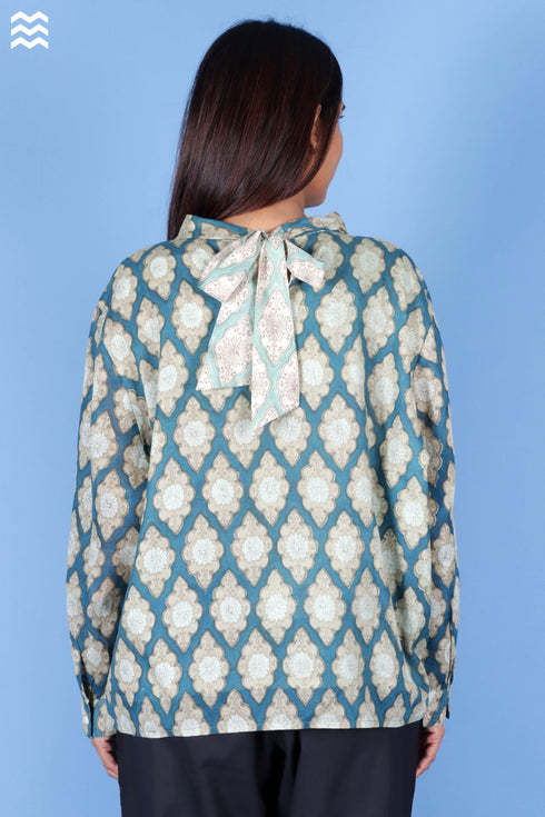 Mulmul Cotton Patricia Top In Block Print