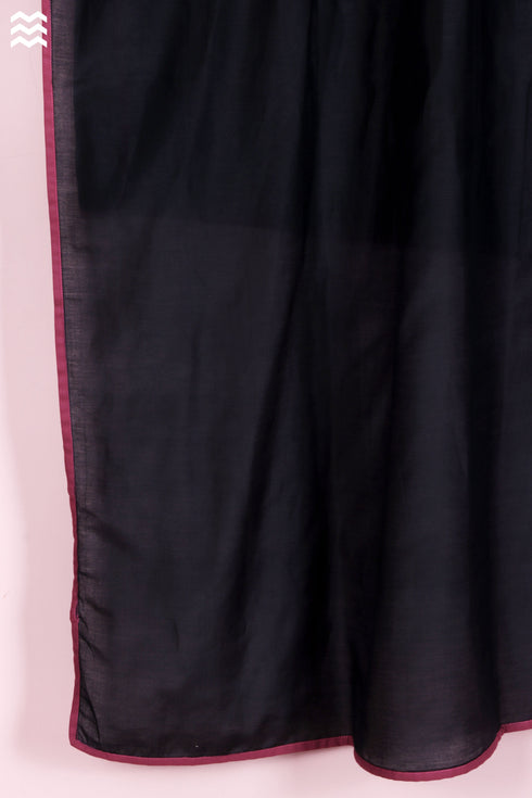 Cotton Silk Arya Wrap In Black