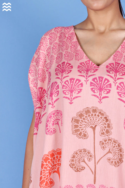 Mulmul Cotton Momba Top In Graphic Block Print