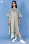 Cotton Silk Cher Caftan In Assorted Block Print