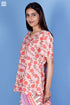 Cambric Cotton Top in Floral Block Print