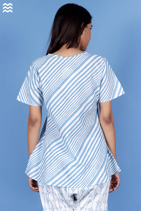 Cambric Cotton TRR Top In Floral Block Print