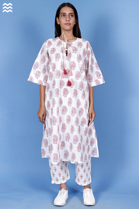 Slub Cotton Uma Top In Block Print