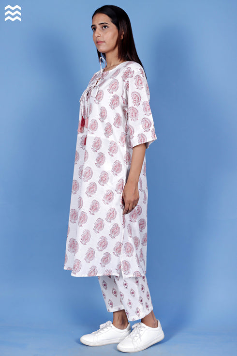 Slub Cotton Uma Top In Block Print