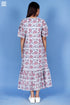Mulmul Cotton Frilly Jelly Dress in Block Print