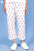 Cambric Cotton Rose Pant In Block Print
