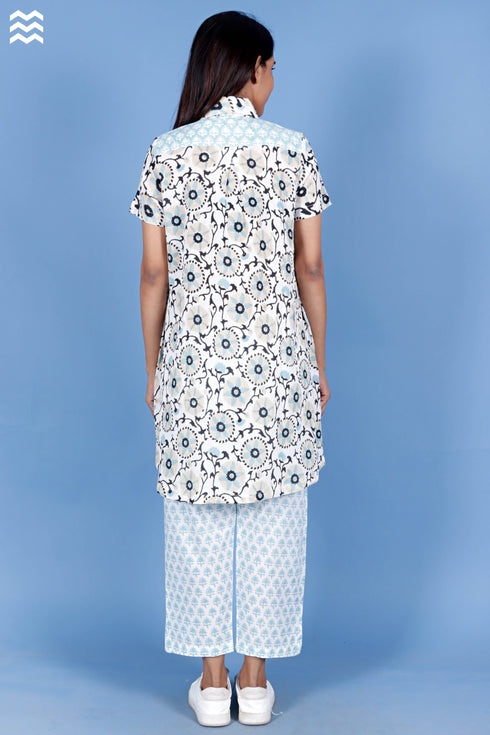 Crepe Cotton Zoom Dress In Block Print