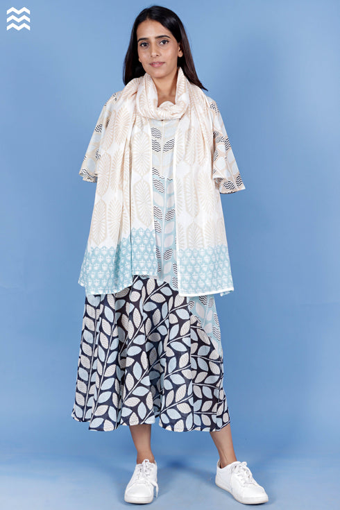 Cotton Panjim Dress In Graphic Block Print