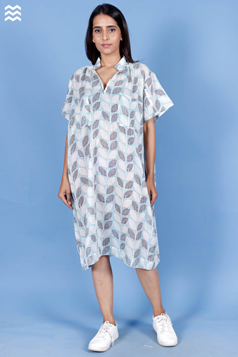 Mulmul Cotton Patricia Dress In Block Print