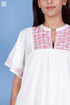 Slub Cotton Butterfly Top With Chikankari Embroidery