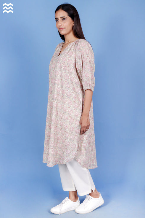 Mulmul Cotton Milan Dress In Floral Block Print