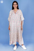 Mulmul Cotton Caftan In Floral Block Print