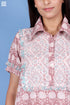 Slub Cotton Frilly Zoom Shirt In Block Print
