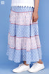 Mulmul Cotton Tiered Skirt In Floral Block Print