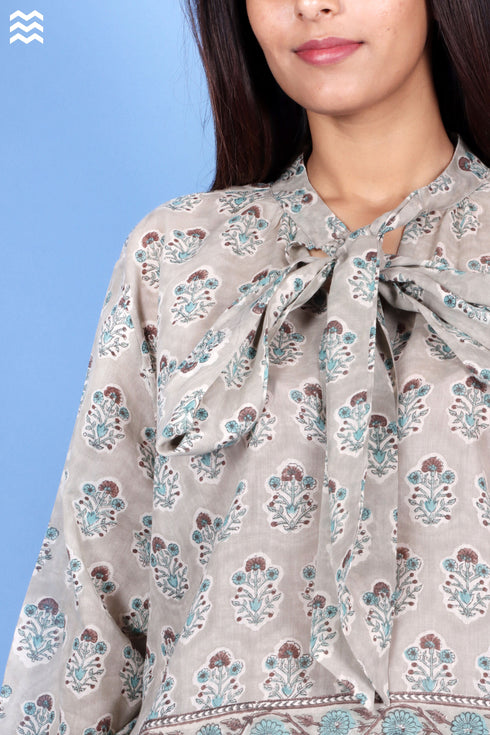 Mulmul Cotton Patricia Top In Block Print