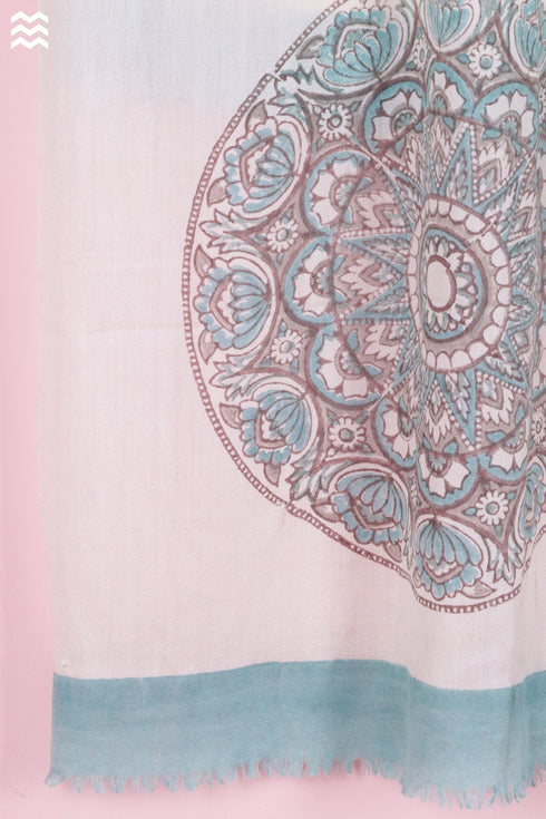 Wool Shaun Stole In Block Print