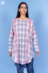 Slub Cotton Full Sleeved Rose Top In Block Print
