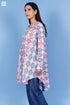 Slub Cotton Full Sleeved Rose Top In Block Print