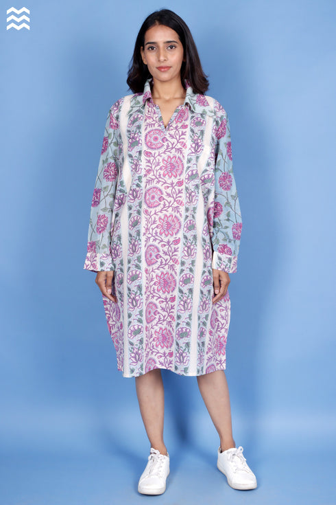 Cambric Cotton Mint Floral Top Patricia