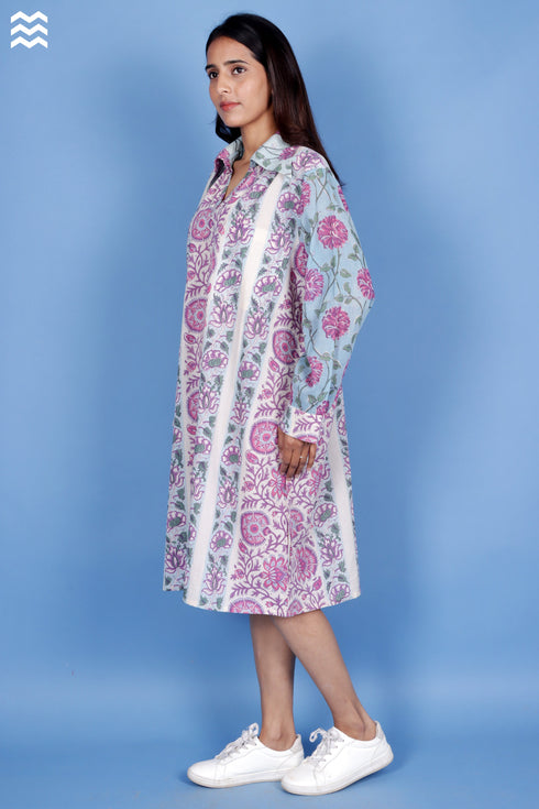 Cambric Cotton Mint Floral Top Patricia