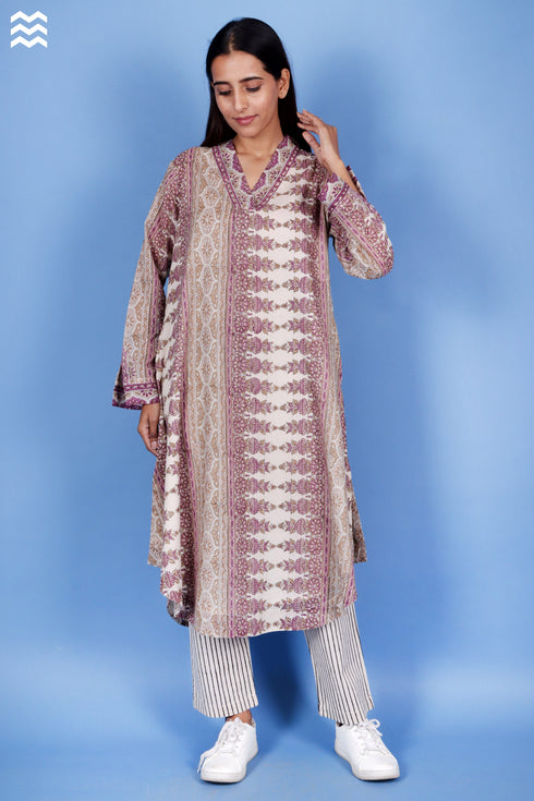 Mulmul Cotton Beige-Pink Top