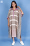 Cotton Silk Ivory Printed Caftan