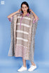 Cotton Silk Ivory Printed Caftan