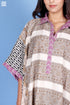 Cotton Silk Ivory Printed Caftan