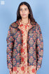 Mulmul Cotton Navy Floral Puffer Jacket