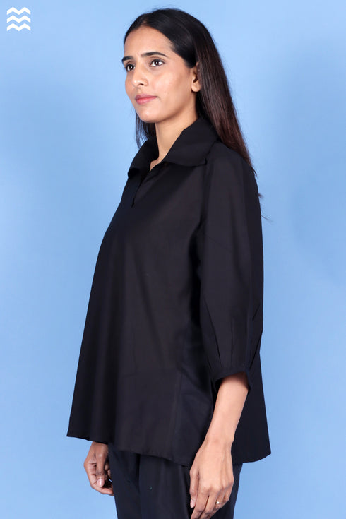 Rayon Cambric Black Skirt Top