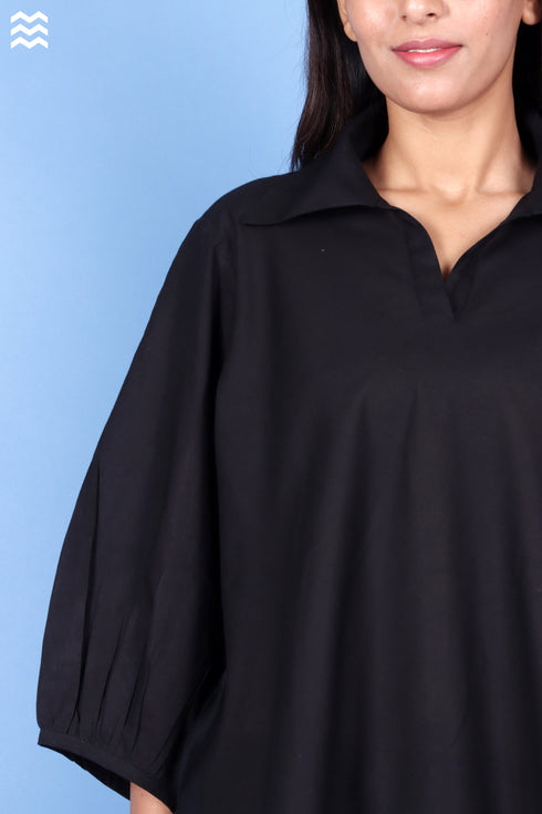 Rayon Cambric Black Skirt Top