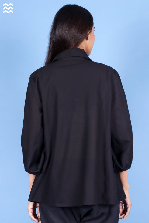 Rayon Cambric Black Skirt Top