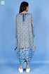 Mulmul Cotton Slate Blue Boho Dress In Block Print